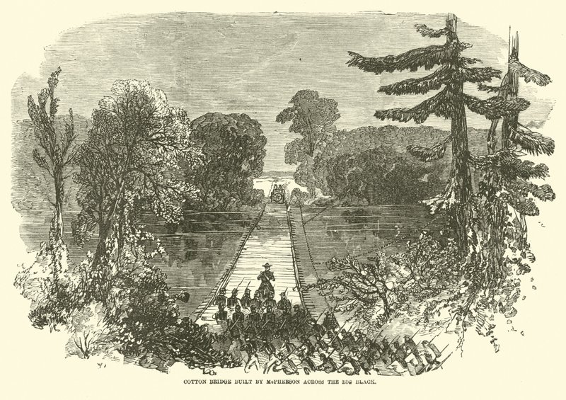 Pont de coton construit par McPherson sur le Big Black, mai 1863 - American School