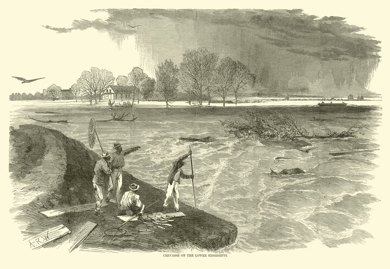 Crevasse sur le bas Mississippi, 1862 - American School
