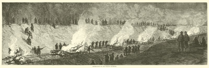 Destruction du chemin de fer de Weldon, septembre 1864 - American School