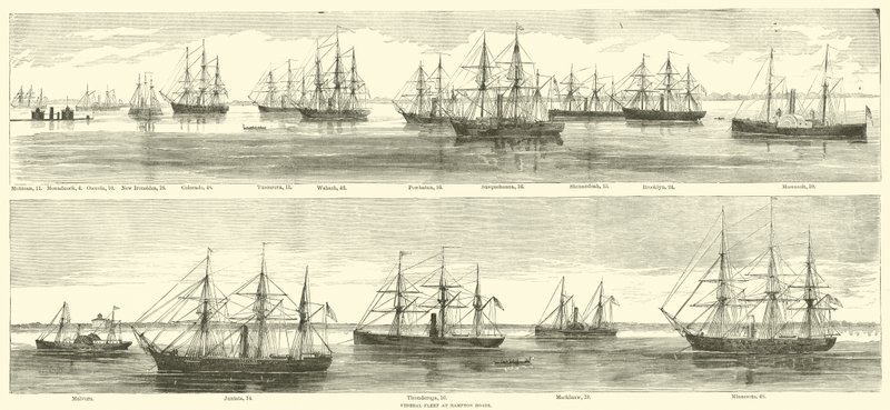 Flotte fédérale à Hampton Roads, décembre 1864 - American School