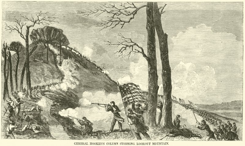 La colonne du général Hooker attaquant Lookout Mountain, novembre 1863 - American School
