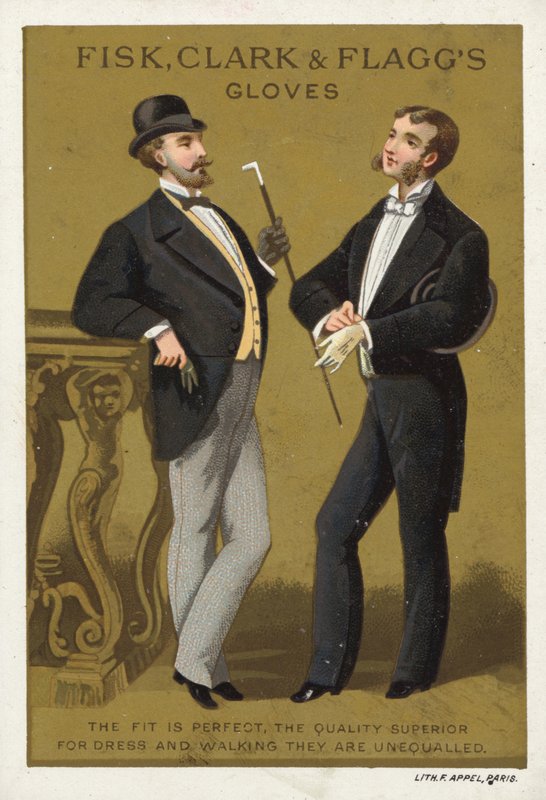 Gentlemen parlant, publicité pour des gants - American School