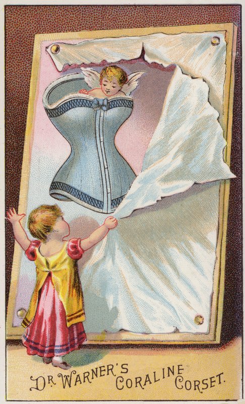 Fille regardant une image de corset - American School