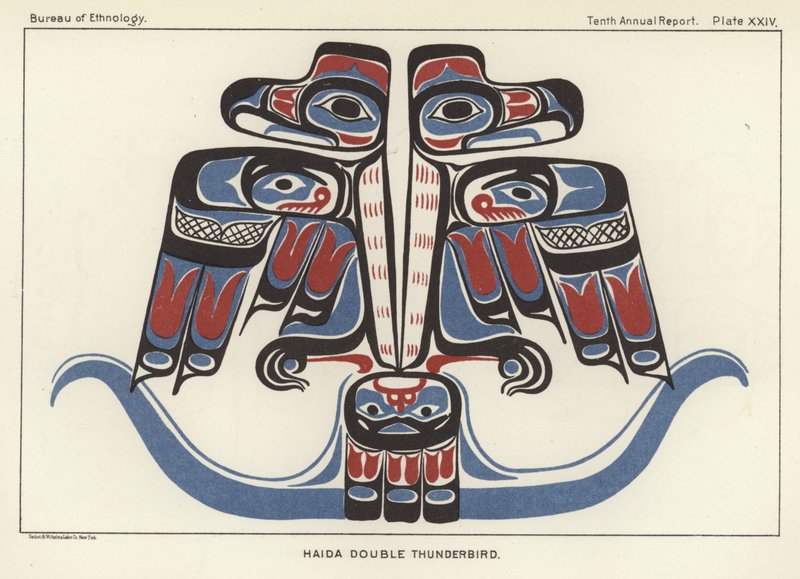 Double oiseau-tonnerre Haida - American School