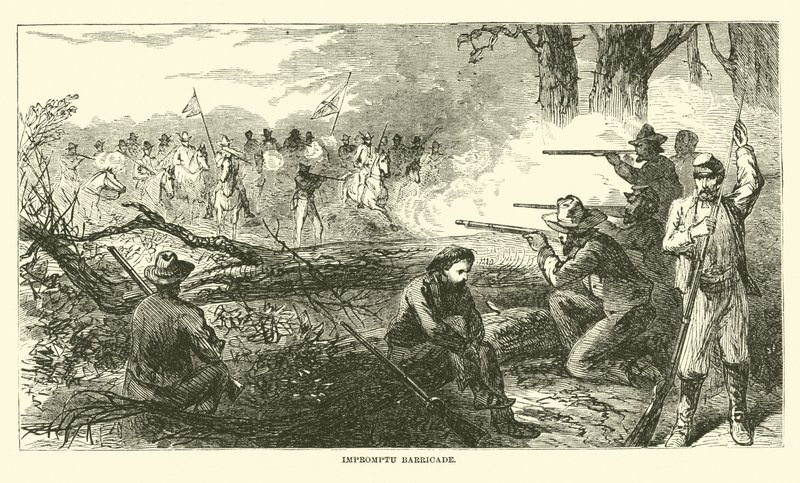Barricade improvisée, juillet 1863 - American School