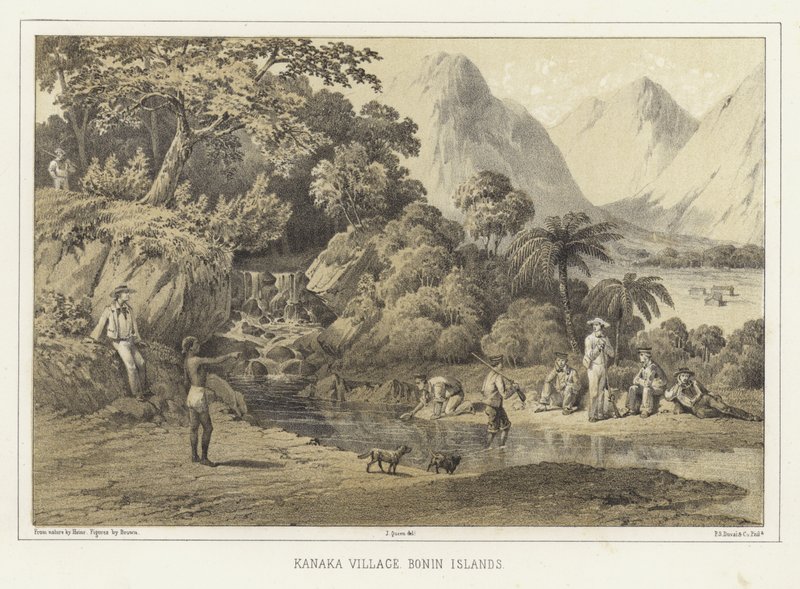 Village kanak, îles Bonin - American School