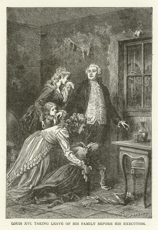 Louis XVI faisant ses adieux à sa famille avant son exécution - American School