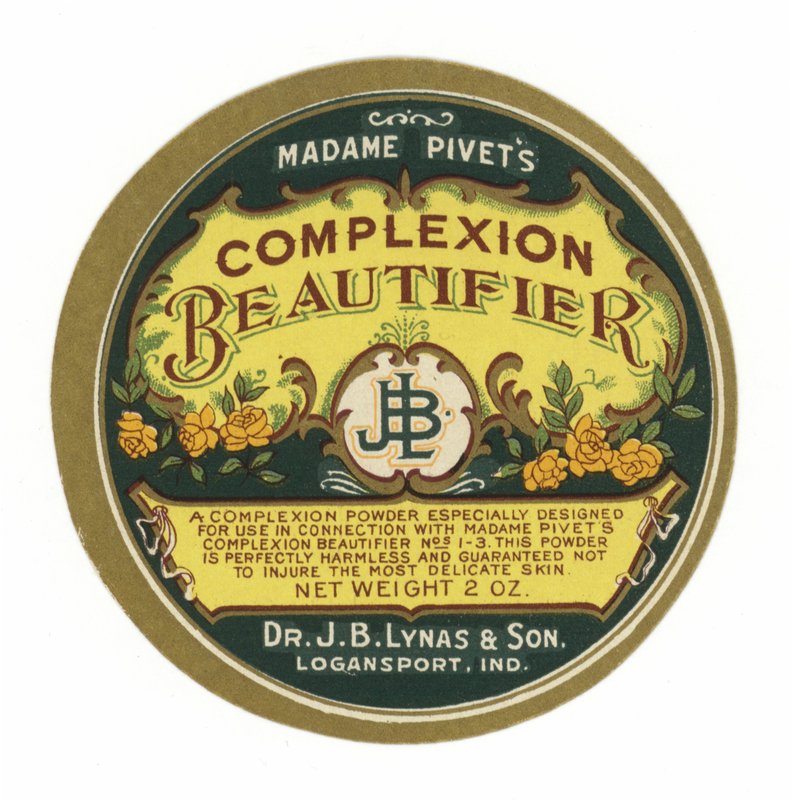 Étiquette de Beautifiant pour le teint de Madame Pivets - American School
