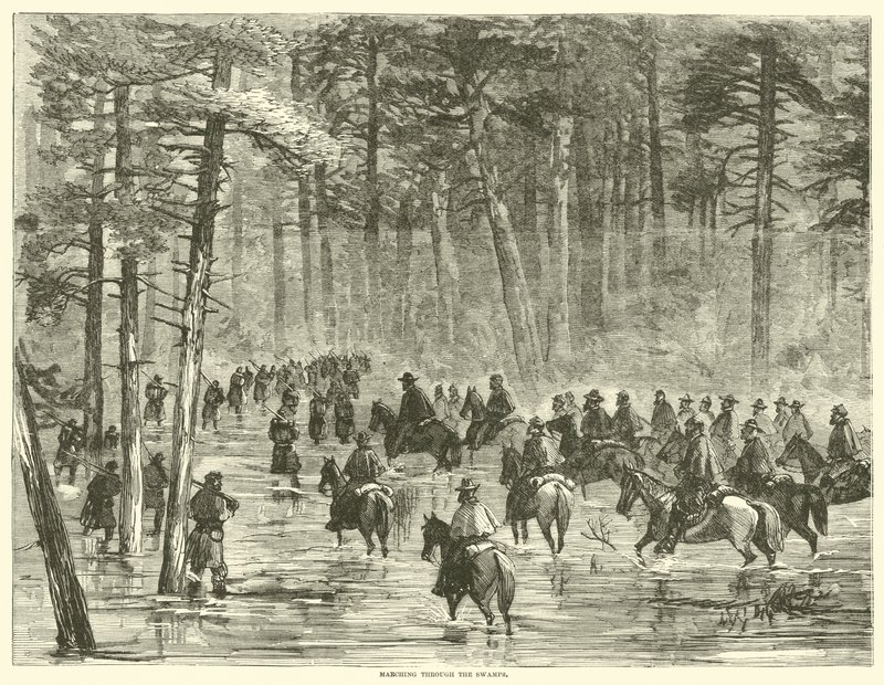 Marche à travers les marais, janvier 1865 - American School