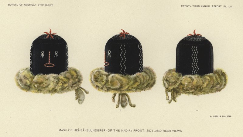 Masque de Hehea (blunderer) du nadir (litho couleur) - American School