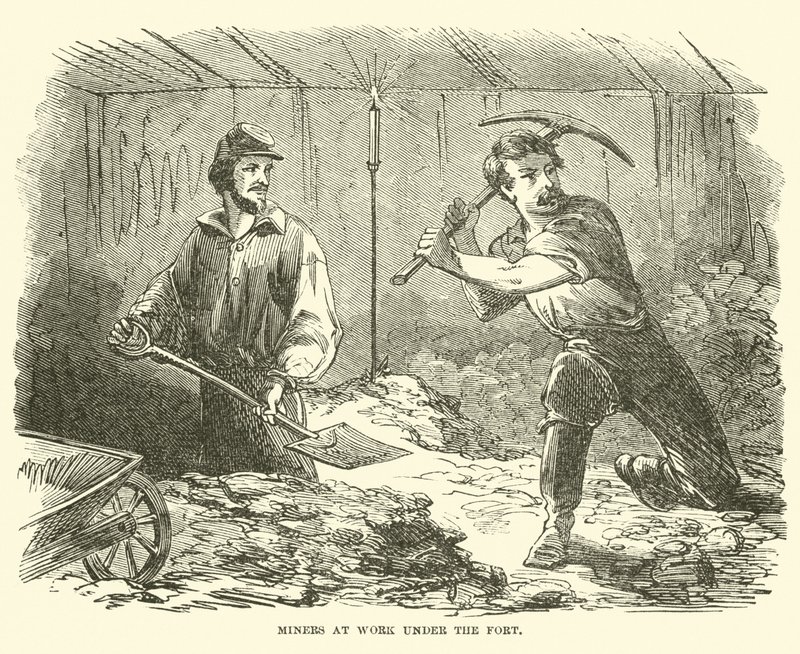 Mineurs au travail sous le fort, juin 1863 - American School