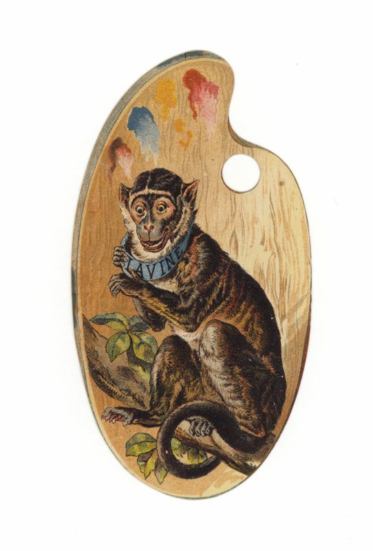 Singe sur une palette de peinture - American School