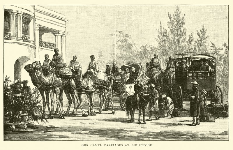 Nos chariots de chameaux à Bhurtpoor - American School