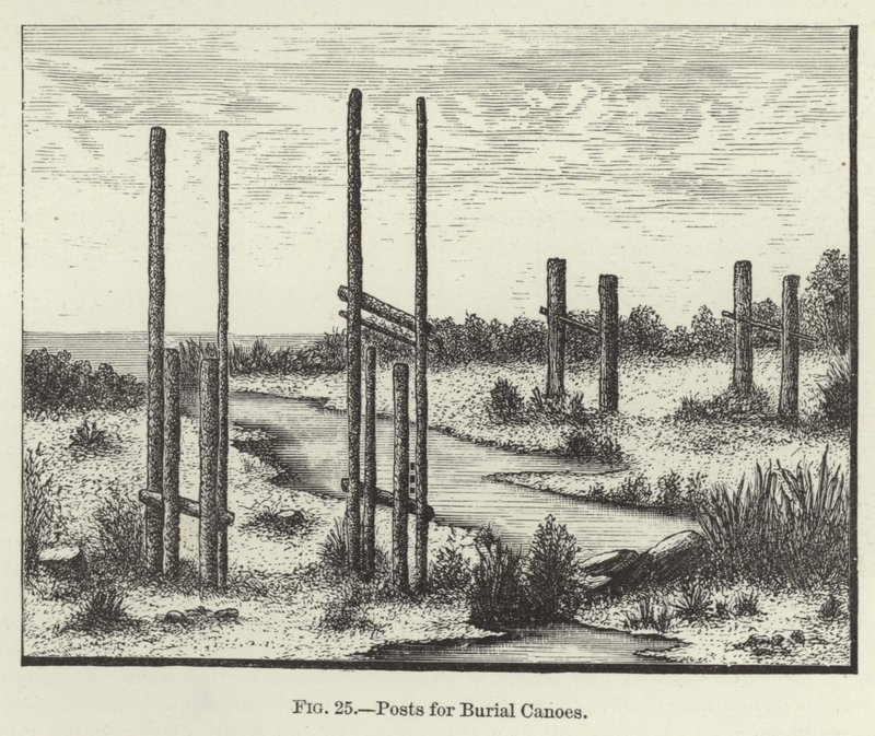 Poteaux pour canoës funéraires - American School