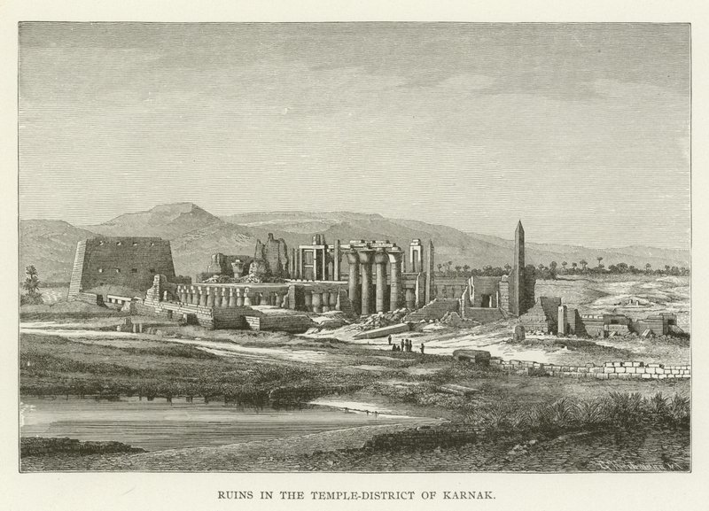 Ruines dans le district du temple de Karnak - American School