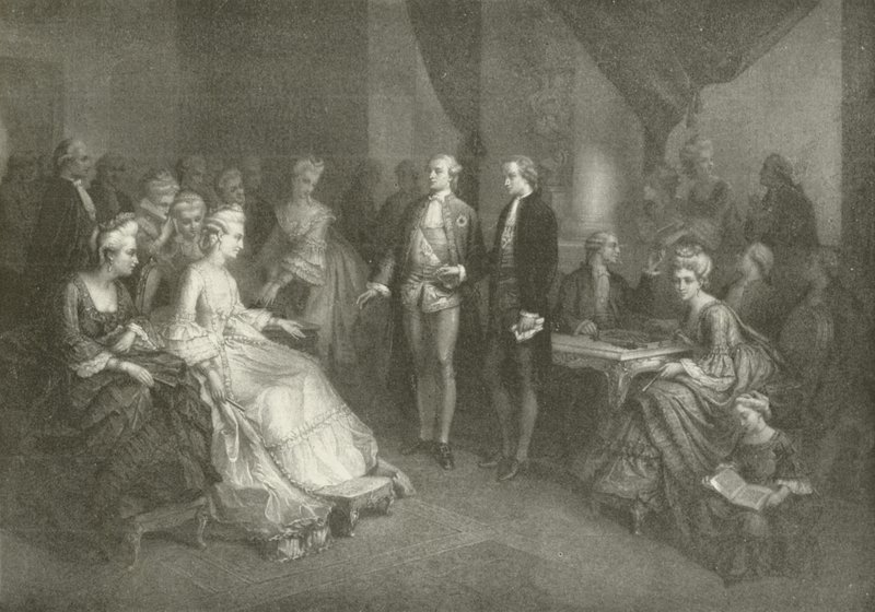 Schiller présenté à la princesse de Saxe-Weimar (gravure) - American School