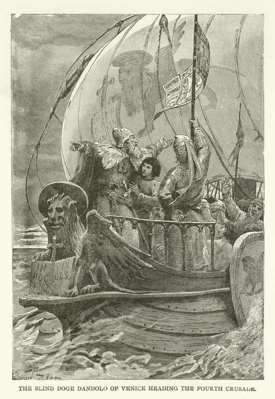 Le doge aveugle Dandolo de Venise à la tête de la quatrième croisade - American School