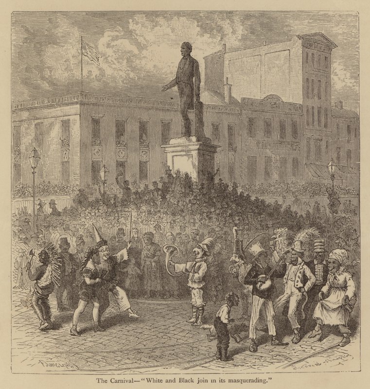 Le Carnaval, "Blancs et Noirs se joignent à la mascarade" - American School
