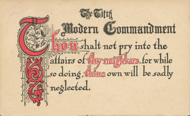 Le cinquième commandement moderne (lithographie couleur) - American School