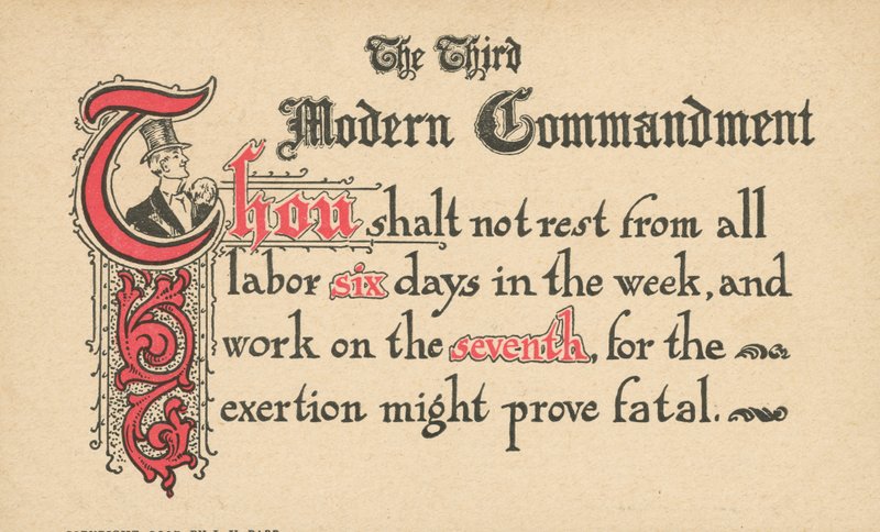 Le troisième commandement moderne (lithographie couleur) - American School