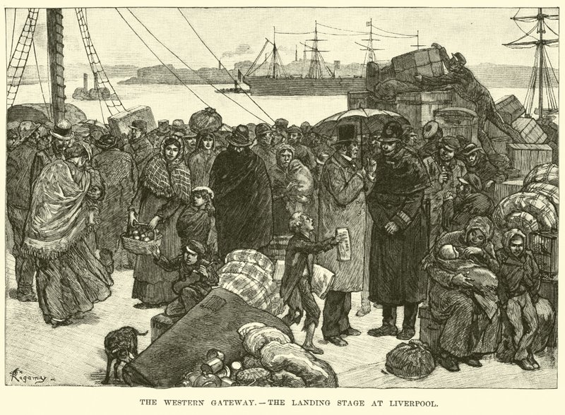 La porte ouest, la jetée à Liverpool - American School