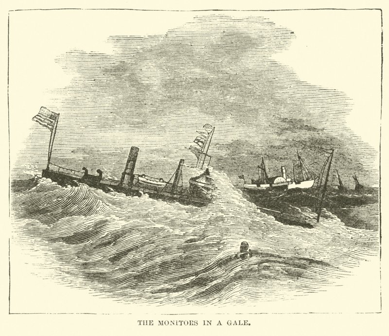Les monitors dans une tempête, décembre 1864 - American School
