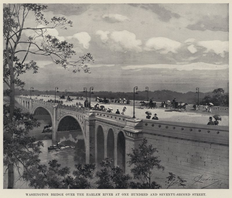Pont de Washington sur la rivière Harlem à la cent soixante-douzième rue - American School