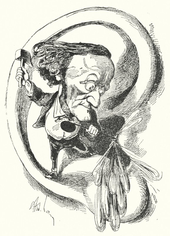 Caricature du compositeur allemand Richard Wagner - Andre Gill