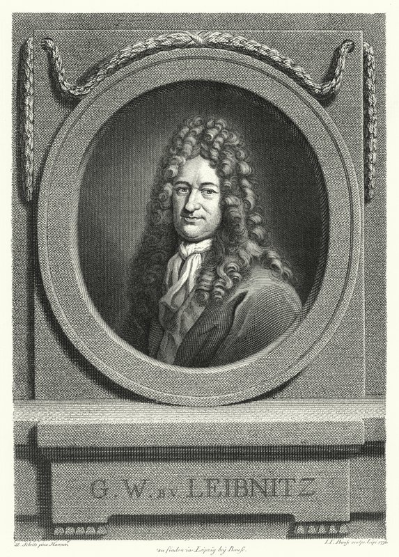 Gottfried Wilhelm Leibniz, philosophe, mathématicien et polymathe allemand (gravure) - Andreas Scheits