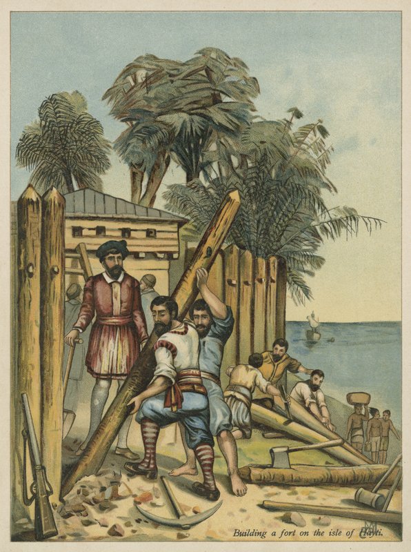 Christophe Colomb construisant un fort en Haïti - Andrew Melrose