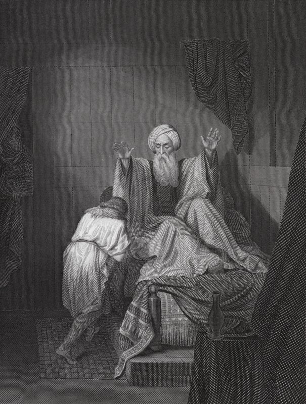 Isaac bénissant Jacob (gravure) - Ange-Louis (1815-72) (after) Janet