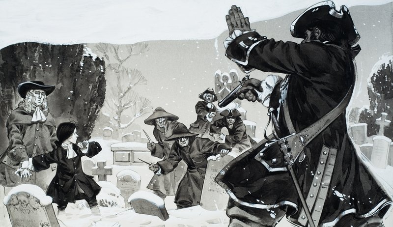 Rixe dans le cimetière (gouache sur papier) - Angus McBride