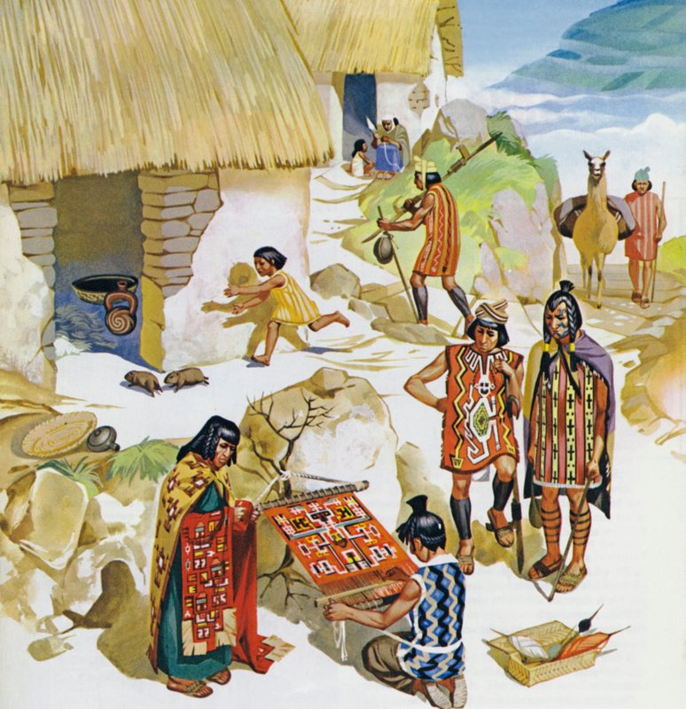 Maison au Pérou, vers 100 apr. J.-C. (lithographie couleur) - Angus McBride