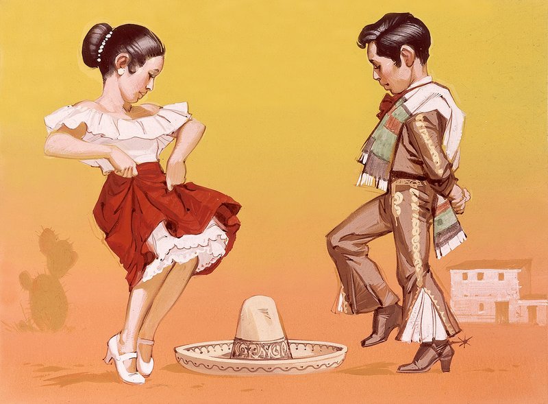 Enfants mexicains dans leur costume national - Angus McBride
