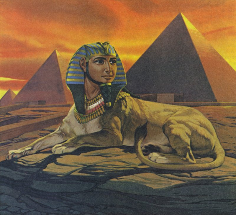 Sphinxes (colour litho) - Angus McBride