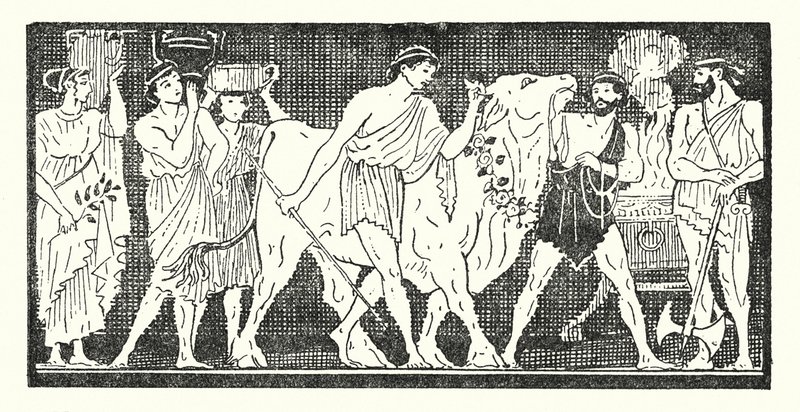 Nestor et ses compagnons menant une génisse à sacrifier - Armand Joseph Bonamy