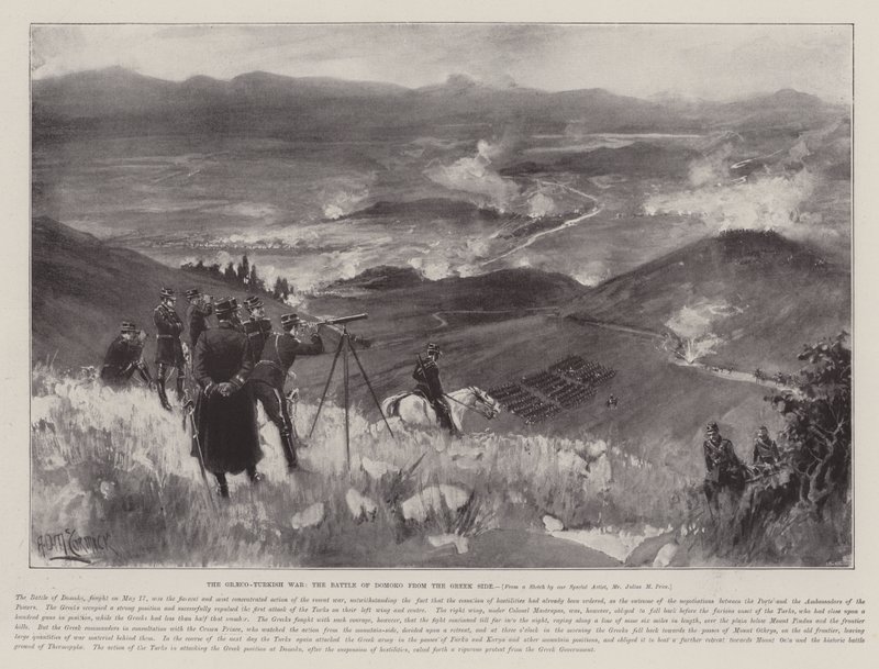 La guerre gréco-turque, la bataille de Domoko du côté grec - Arthur David McCormick