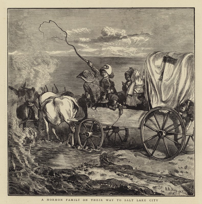 Une famille mormone en route pour Salt Lake City - Arthur Boyd Houghton