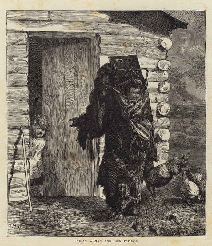 Femme indienne et papoose malade - Arthur Boyd Houghton
