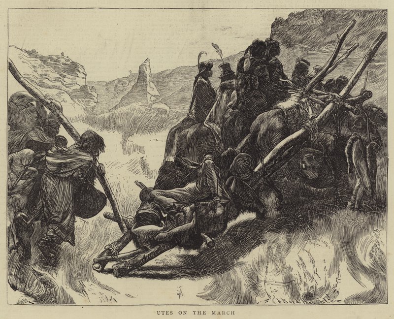 Les Utes en marche - Arthur Boyd Houghton