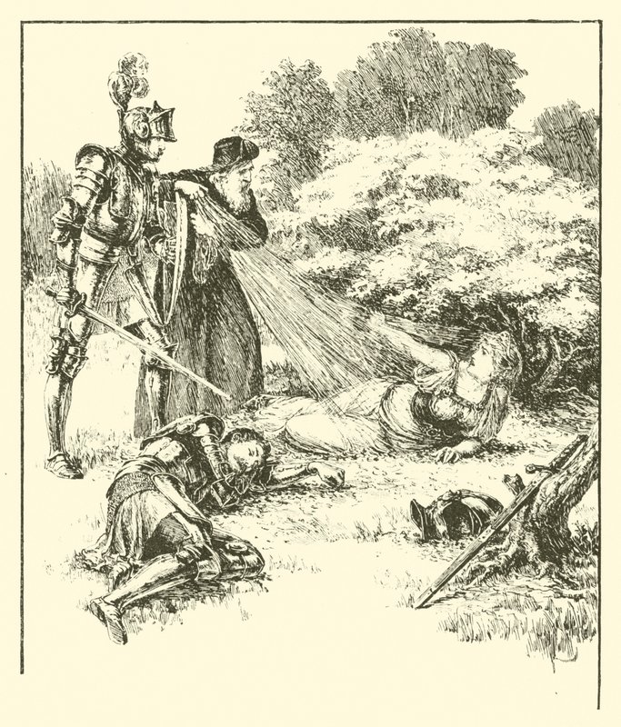 Sir Guyon, Le Bower de la Félicité (gravure) - Arthur George Walker