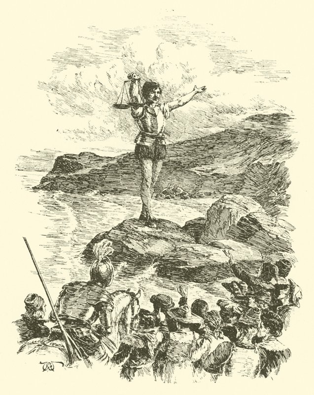 Les aventures de Sir Artegall, le géant avec les balances (gravure) - Arthur George Walker