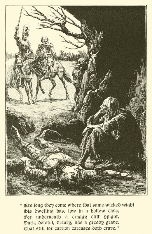 Le chevalier de la Croix Rouge, dans la caverne du désespoir - Arthur George Walker