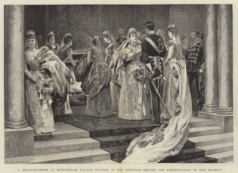 Un salon au palais de Buckingham, en attente dans le couloir avant la présentation à Sa Majesté - Arthur Hopkins