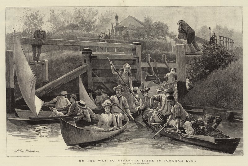 En route pour Henley, une scène à Cookham Lock - Arthur Hopkins