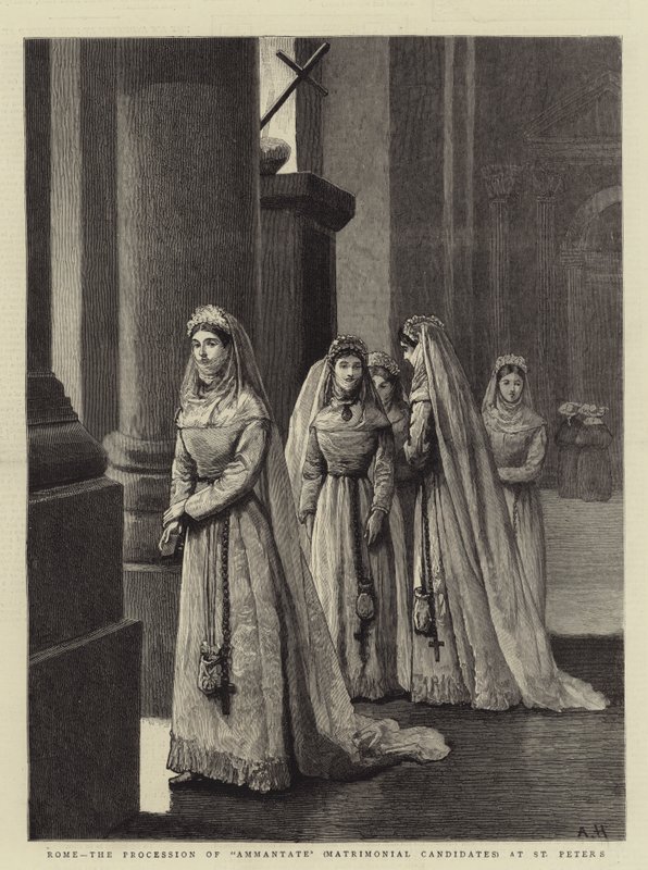 Rome, la procession des Ammantate (candidates matrimoniales) à Saint-Pierre - Arthur Hopkins