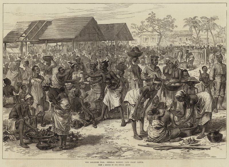La guerre Ashantee, marché général, Cape Coast Castle - Arthur Hopkins