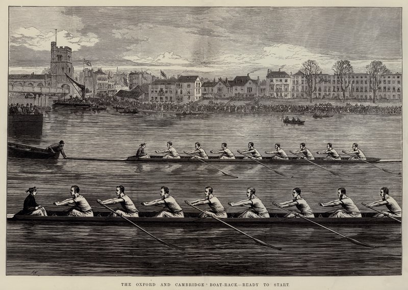 La course de bateaux Oxford et Cambridge, prêts à partir - Arthur Hopkins