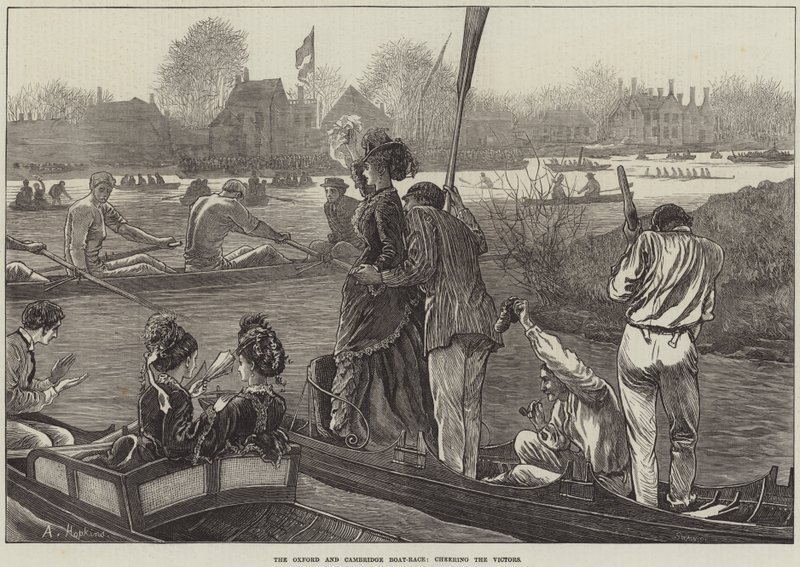 La course de bateaux Oxford et Cambridge, acclamant les vainqueurs - Arthur Hopkins