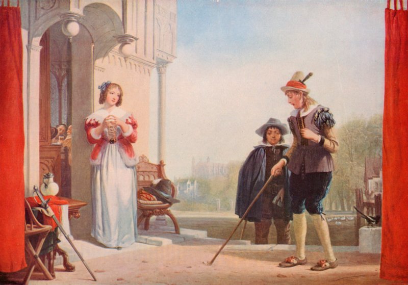 Shakespeare : Slender et Anne Page, Les Joyeuses Commères de Windsor, Acte I, Scène 1 - Augustus Wall (after) Callcott